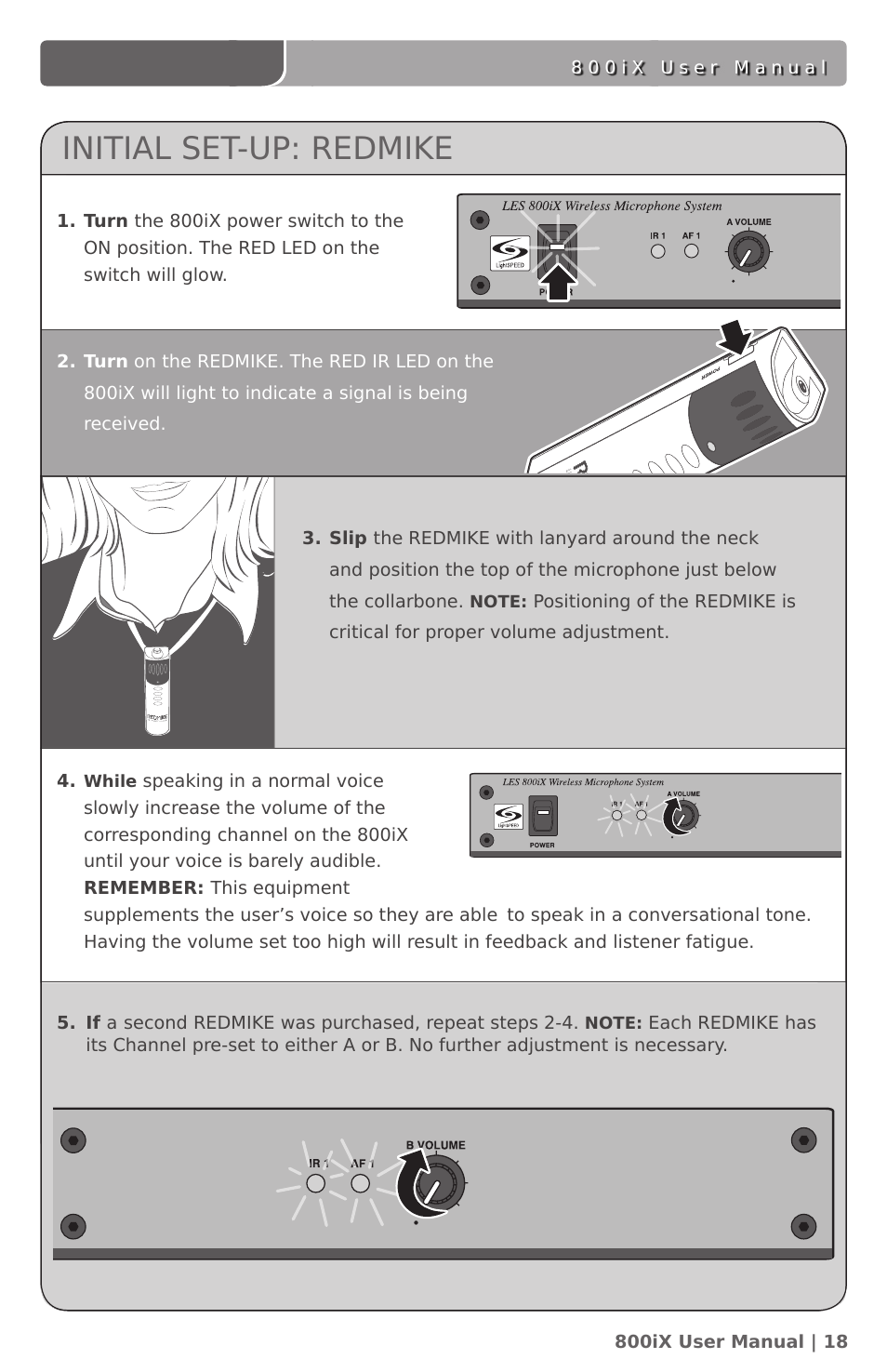 Initial set-up: redmike | LightSpeed Technologies 800iX User Manual | Page 22 / 38