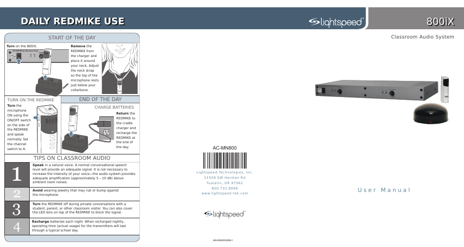 800ix, Daily redmike use | LightSpeed Technologies 800iX User Manual | Page 38 / 38