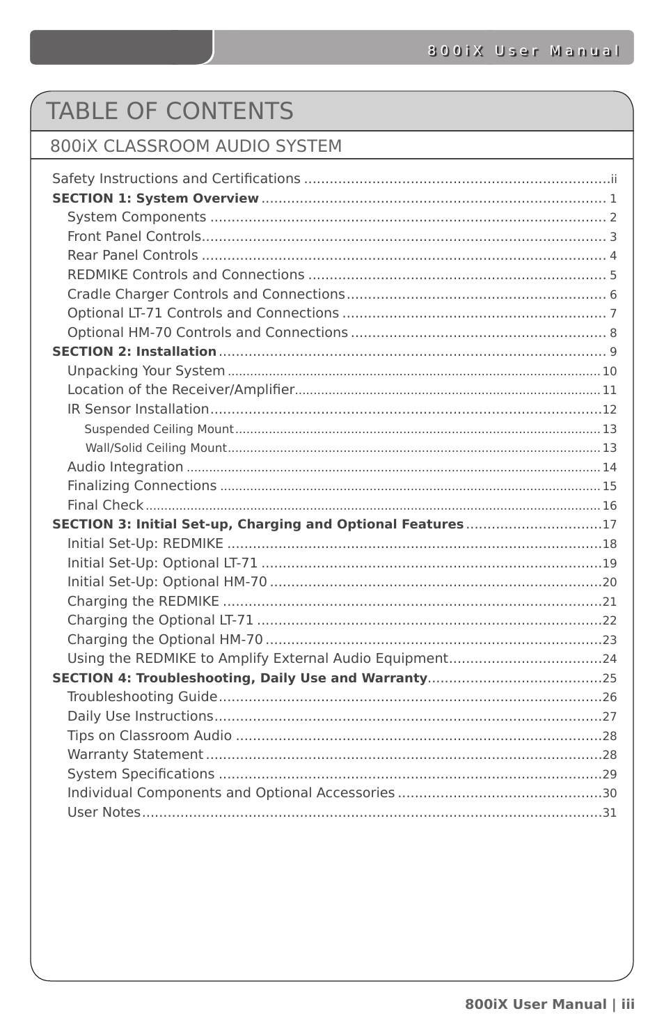 LightSpeed Technologies 800iX User Manual | Page 4 / 38