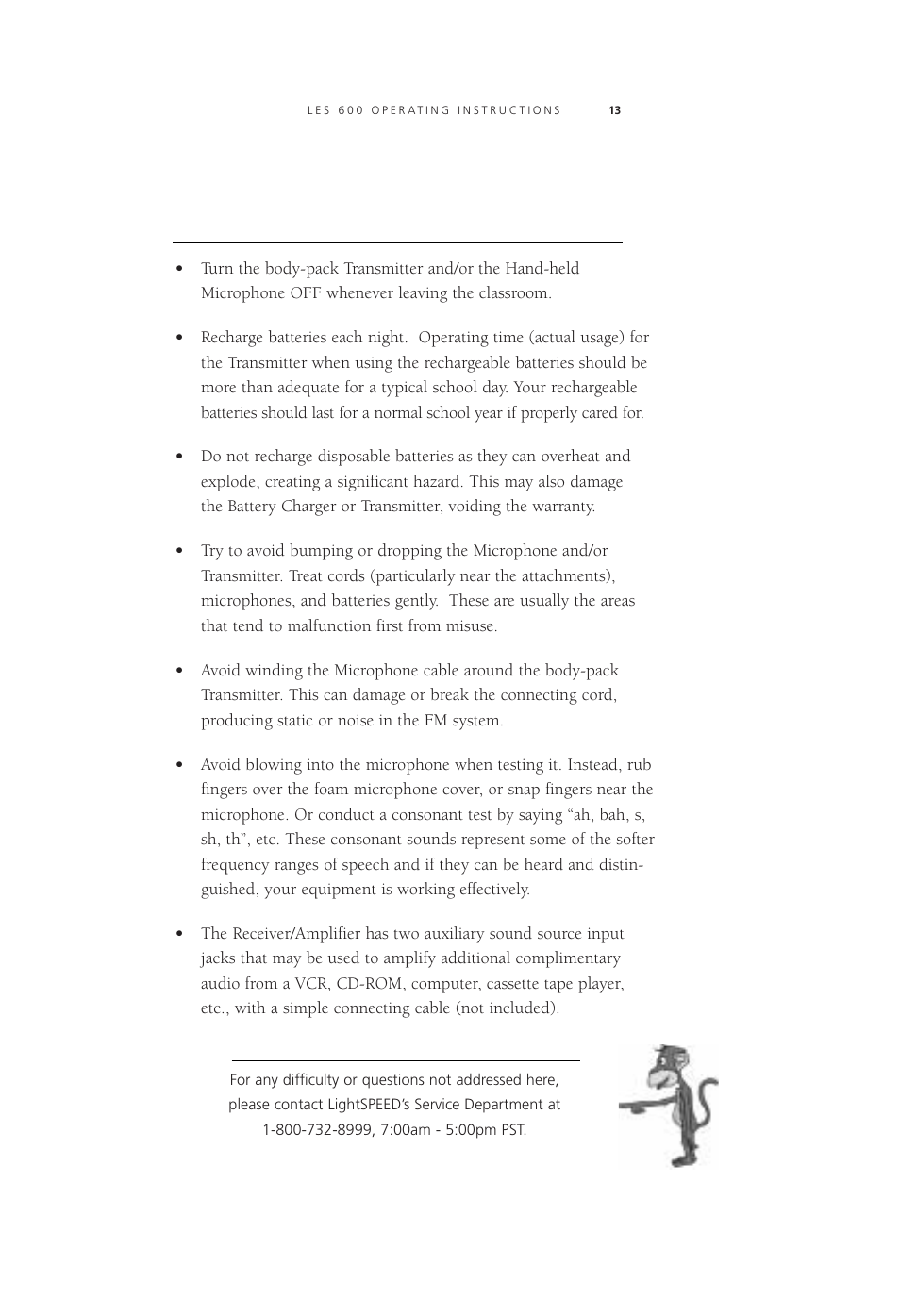 LightSpeed Technologies Listening Enhancement System LES 600 Series User Manual | Page 12 / 21