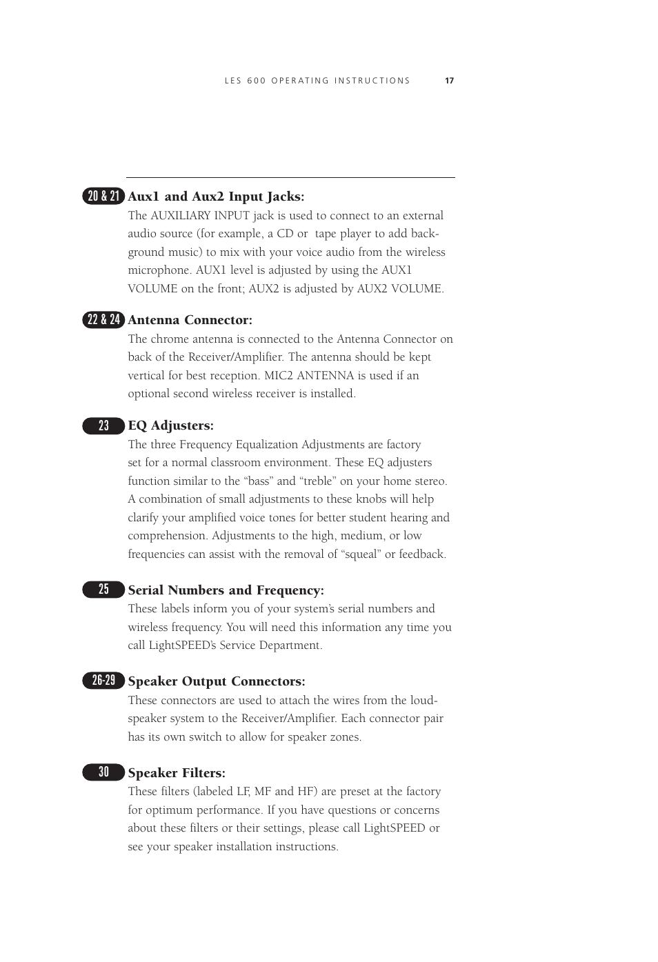 LightSpeed Technologies Listening Enhancement System LES 600 Series User Manual | Page 16 / 21
