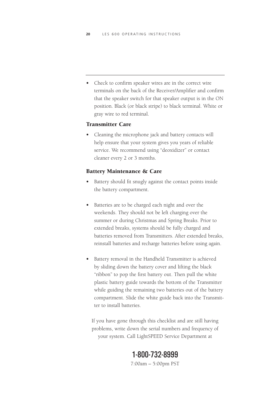LightSpeed Technologies Listening Enhancement System LES 600 Series User Manual | Page 19 / 21