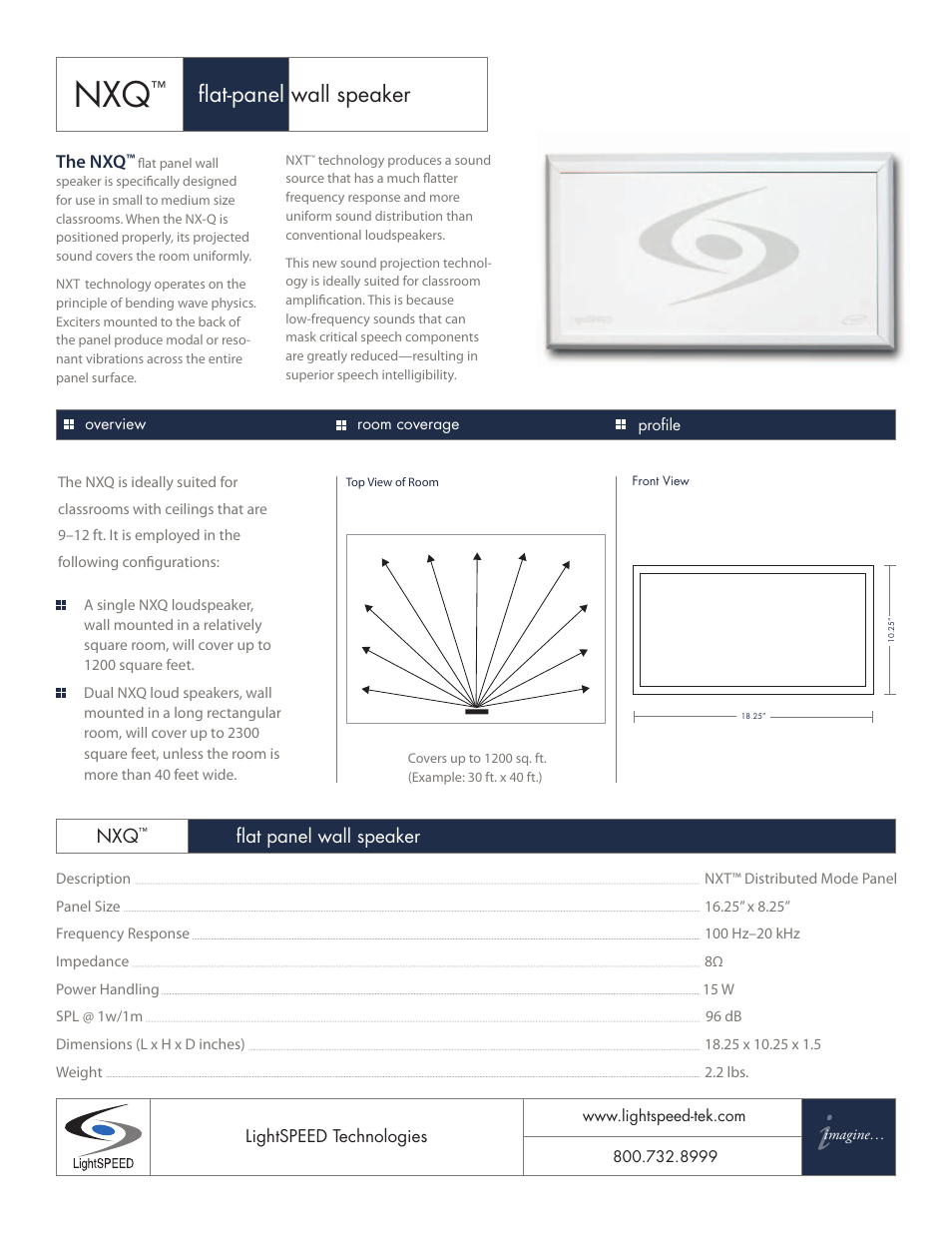 LightSpeed Technologies Wall Speaker User Manual | 1 page