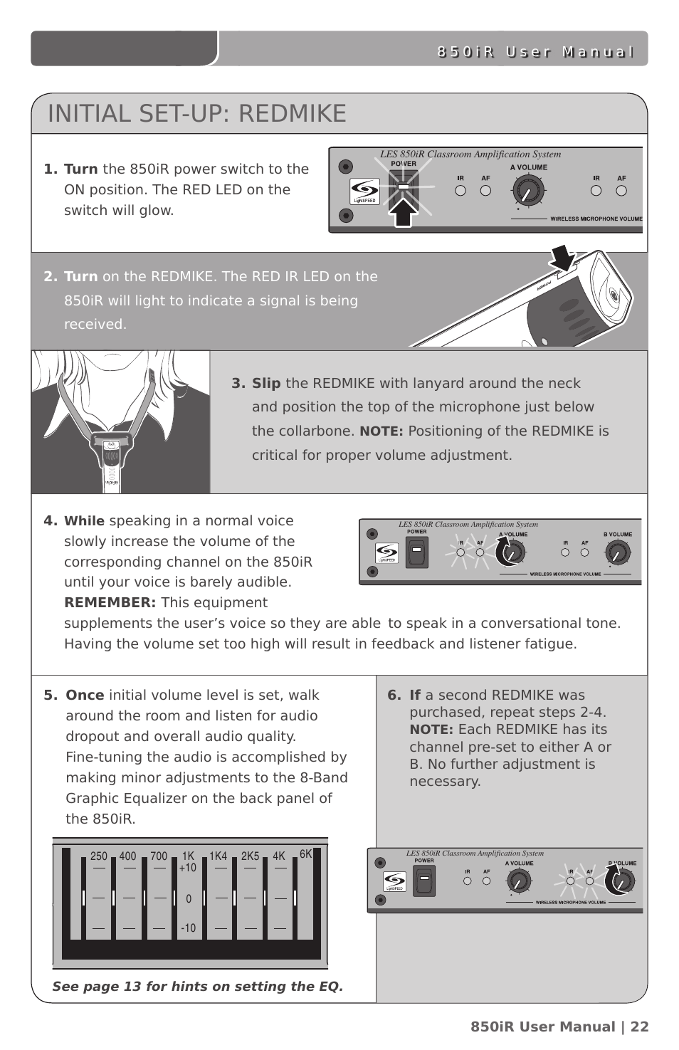 Initial set-up: redmike | LightSpeed Technologies 850IR User Manual | Page 26 / 42