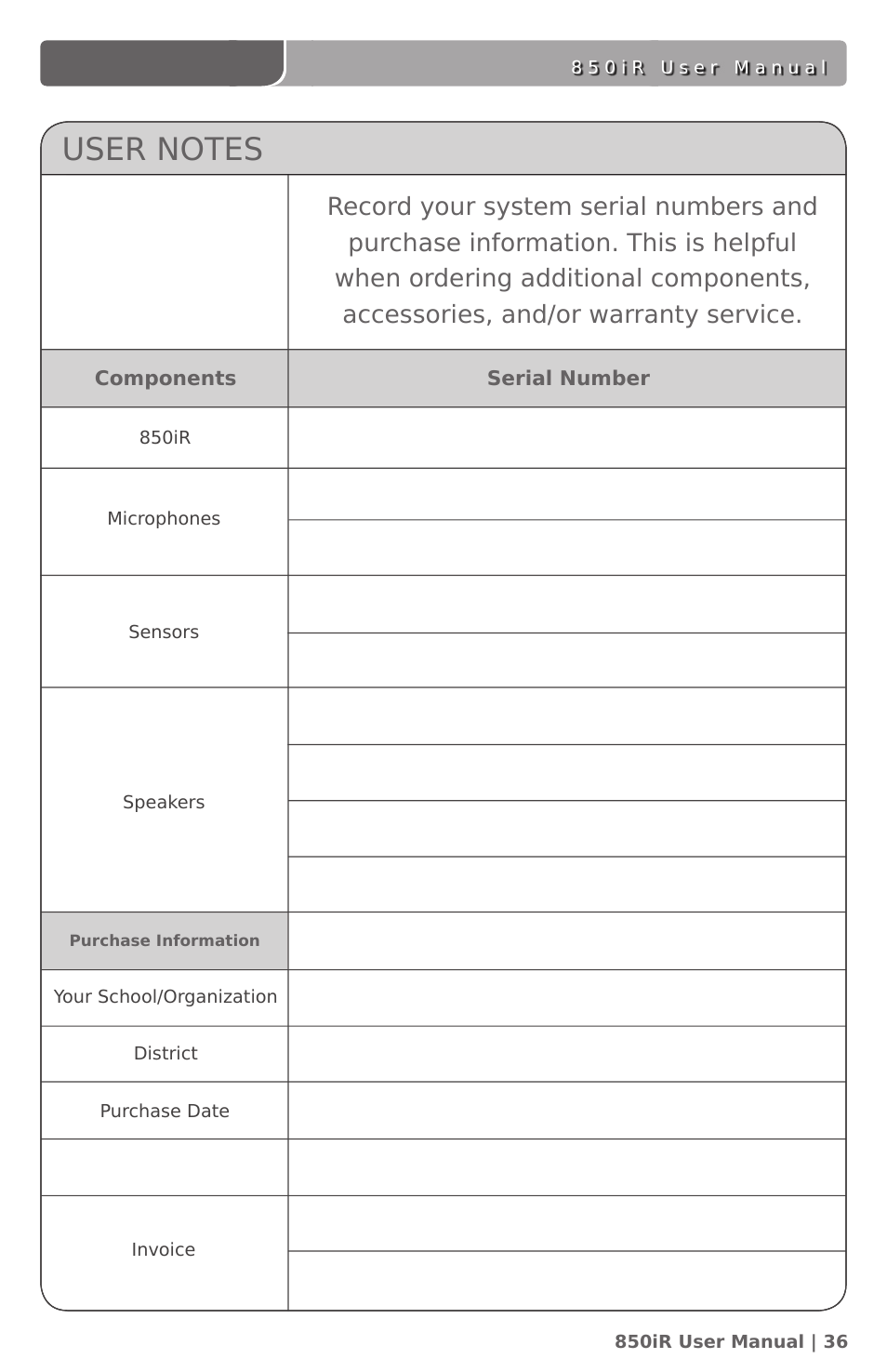 LightSpeed Technologies 850IR User Manual | Page 40 / 42