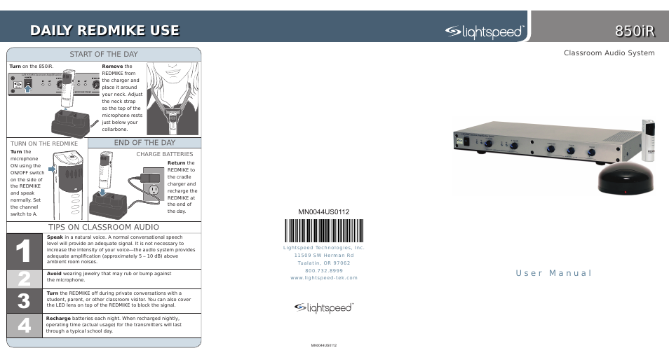 850ir, Daily redmike use | LightSpeed Technologies 850IR User Manual | Page 42 / 42