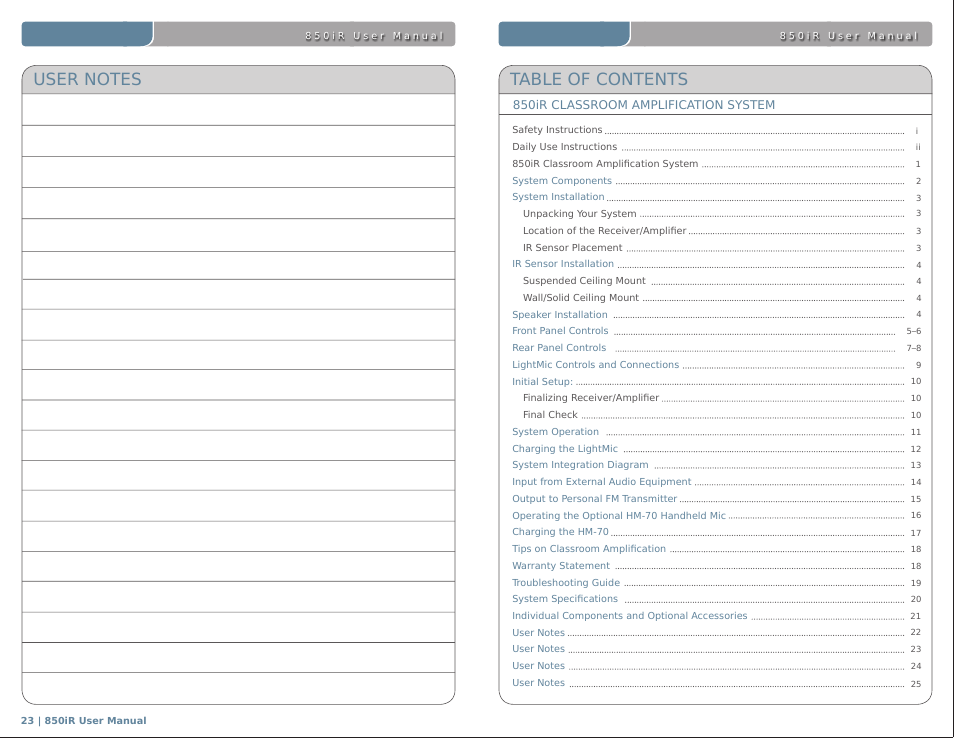 LightSpeed Technologies 850IR User Manual | Page 27 / 30