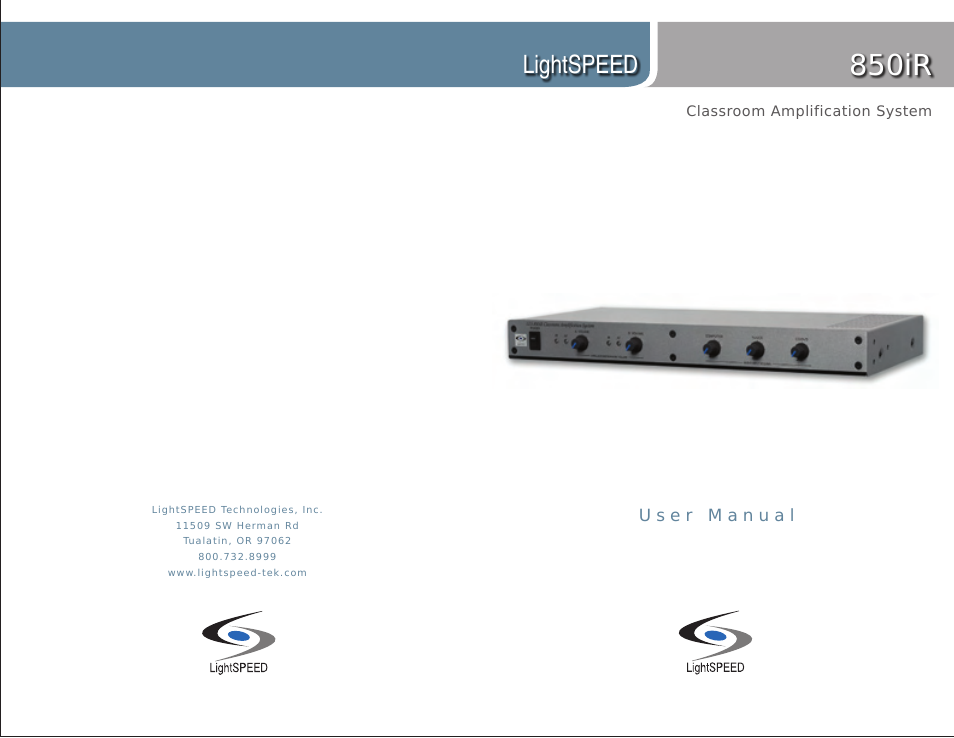 850ir, Lightspeed | LightSpeed Technologies 850IR User Manual | Page 30 / 30
