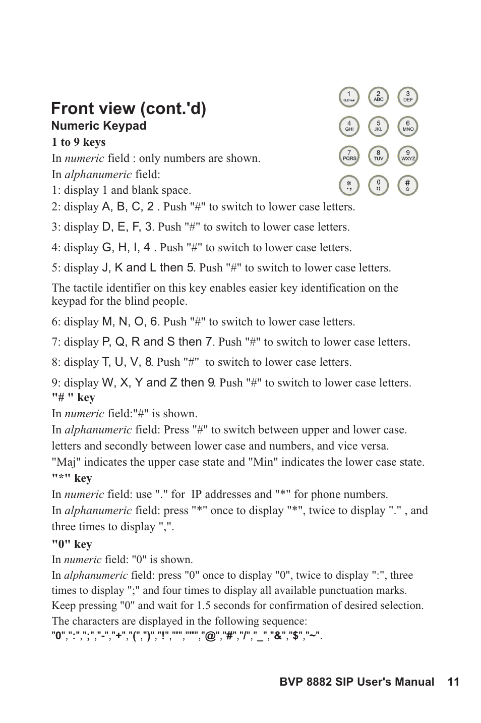Front view (cont.'d) | Lead Data VIDEOPHONE BVP 8882 SIP User Manual | Page 16 / 61