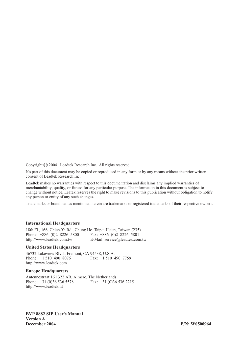 Lead Data VIDEOPHONE BVP 8882 SIP User Manual | Page 2 / 61