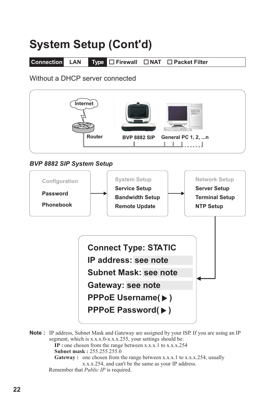 System setup (cont'd) | Lead Data VIDEOPHONE BVP 8882 SIP User Manual | Page 27 / 61