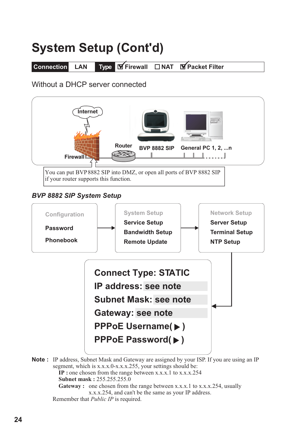 System setup (cont'd) | Lead Data VIDEOPHONE BVP 8882 SIP User Manual | Page 29 / 61