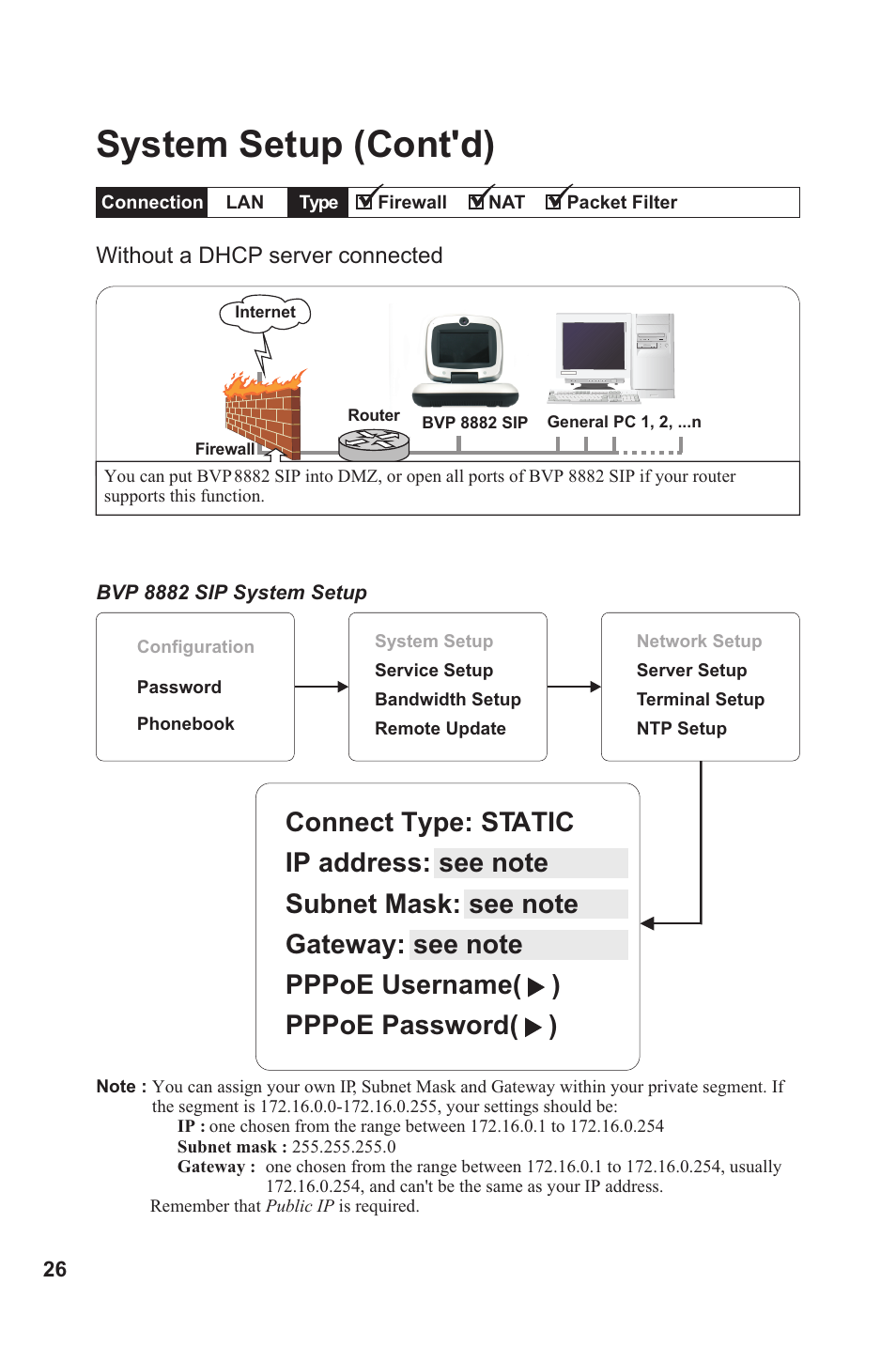 System setup (cont'd) | Lead Data VIDEOPHONE BVP 8882 SIP User Manual | Page 31 / 61