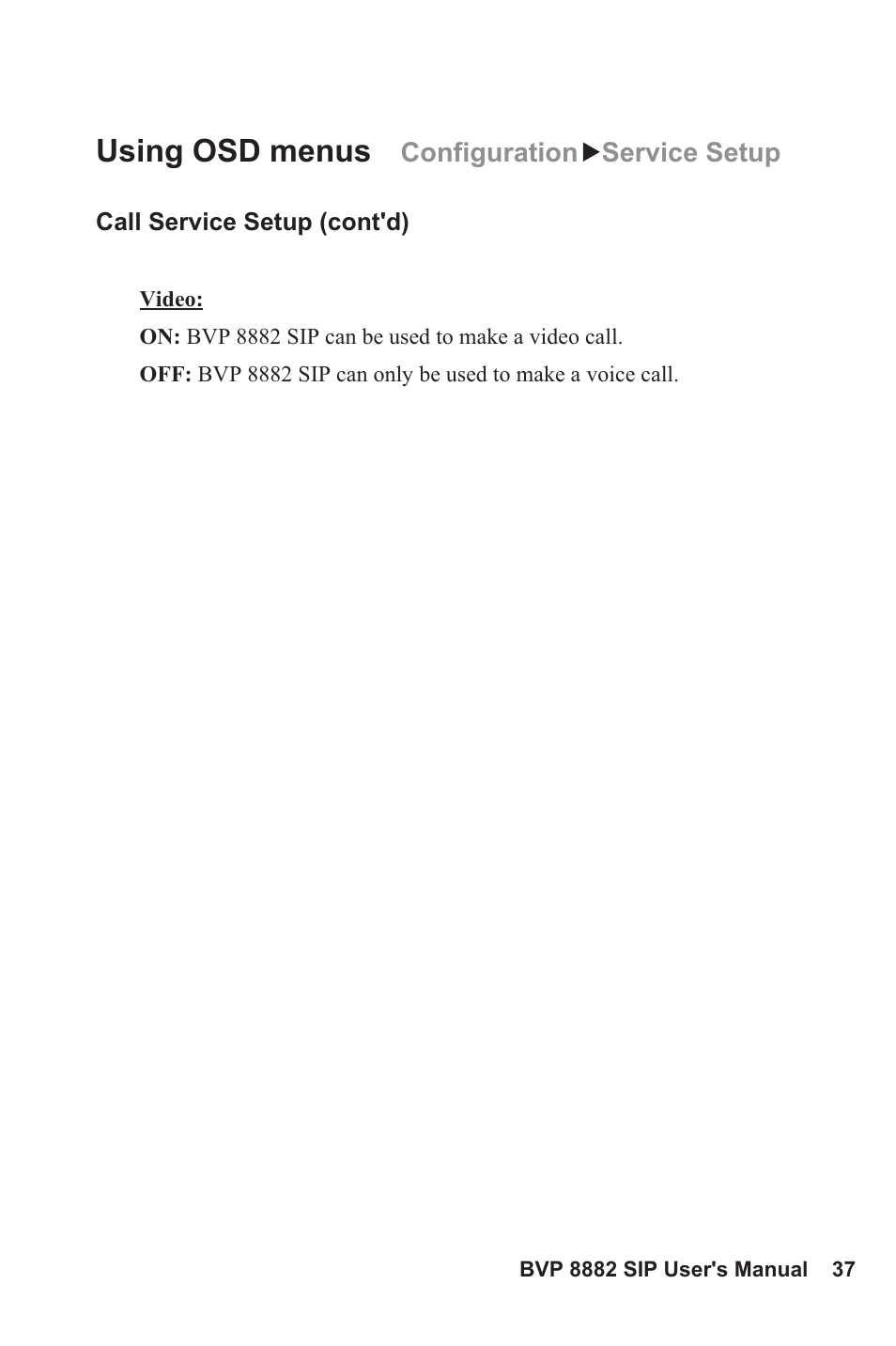 Using osd menus | Lead Data VIDEOPHONE BVP 8882 SIP User Manual | Page 42 / 61