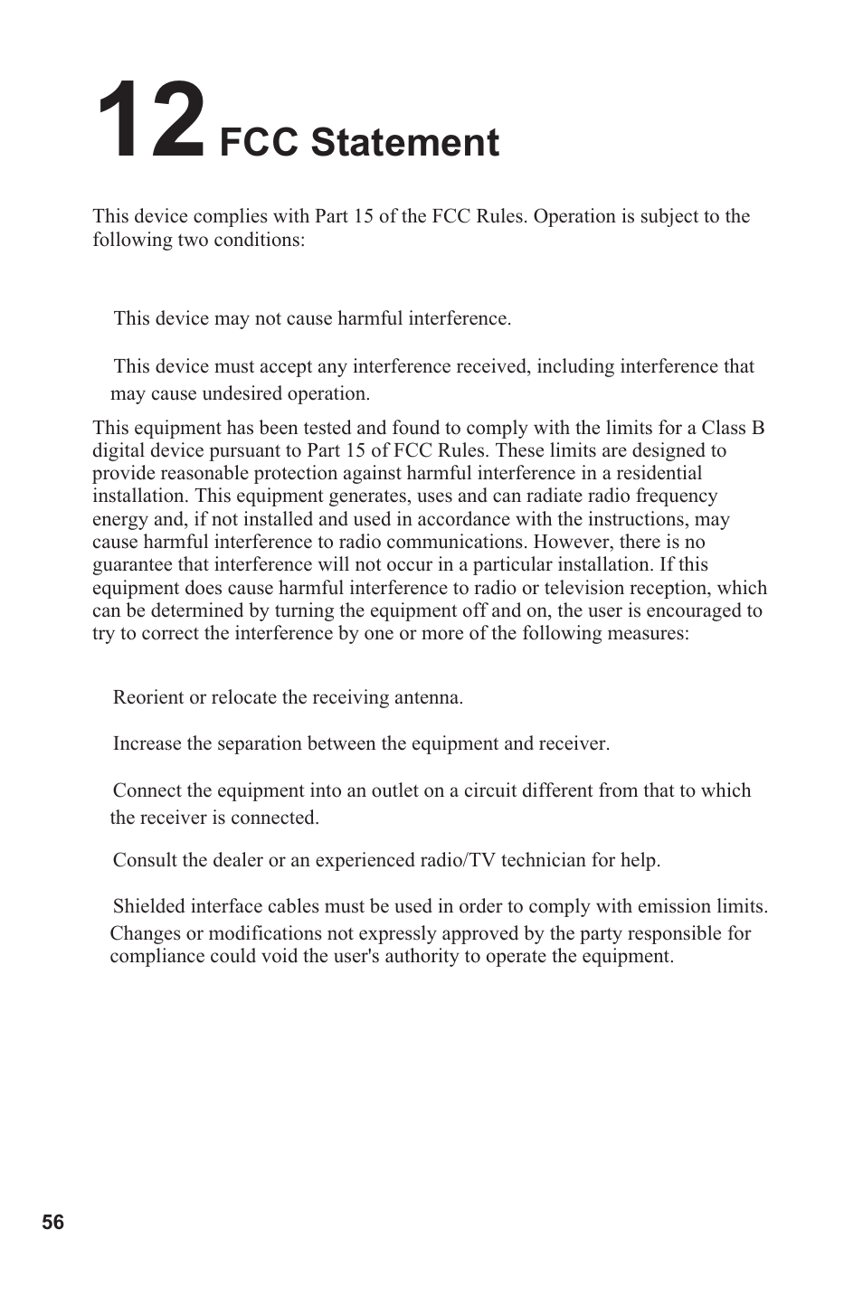 Fcc statement | Lead Data VIDEOPHONE BVP 8882 SIP User Manual | Page 61 / 61