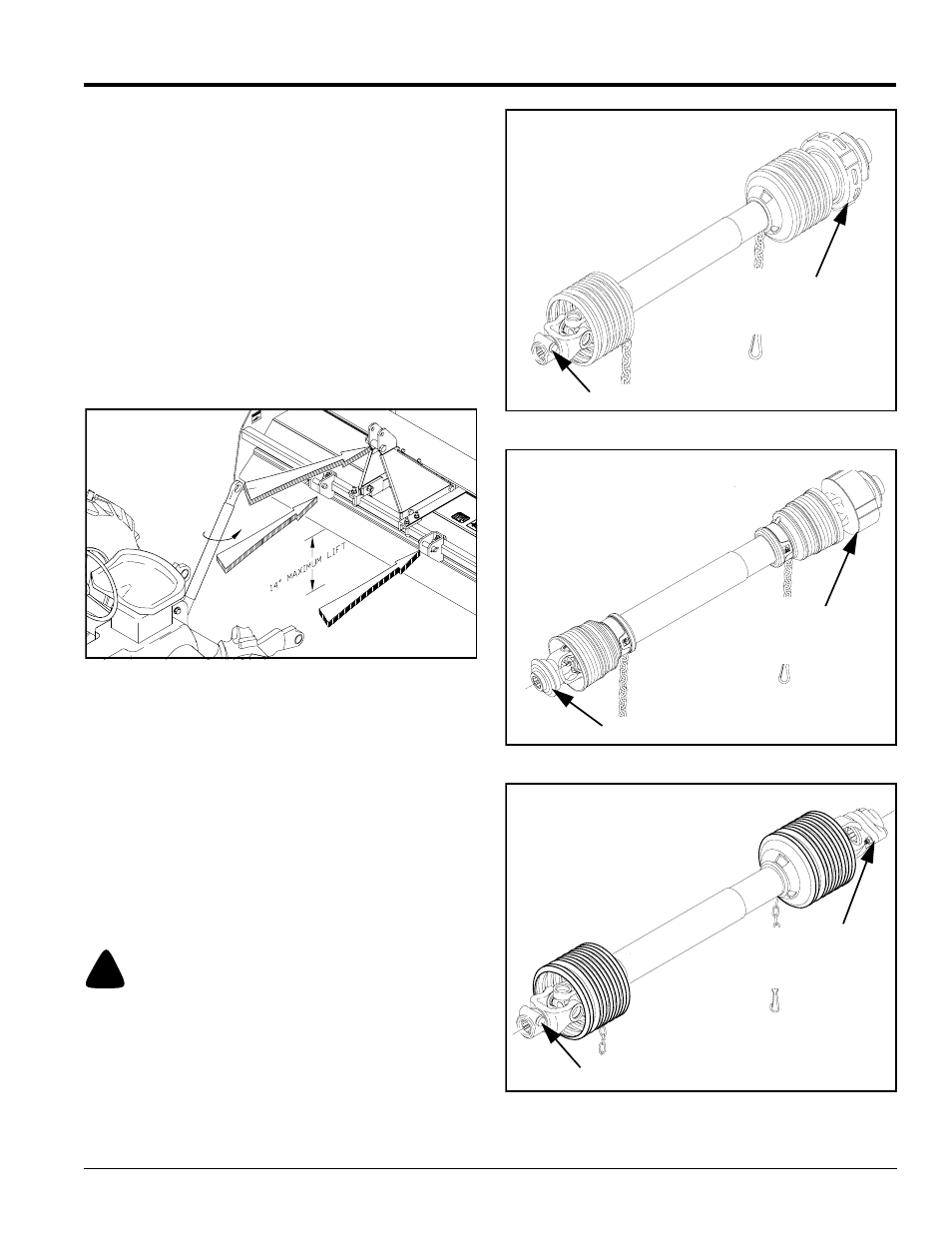 Tractor hook-up, Driveline installation, Tractor hook-up driveline installation | Caution, Table of contents tractor hook-up | Lowepro RTA2064 User Manual | Page 11 / 28