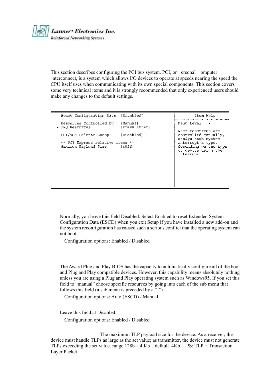 8 pnp/pci configuration | Lanner electronic FW-7890 User Manual | Page 44 / 56