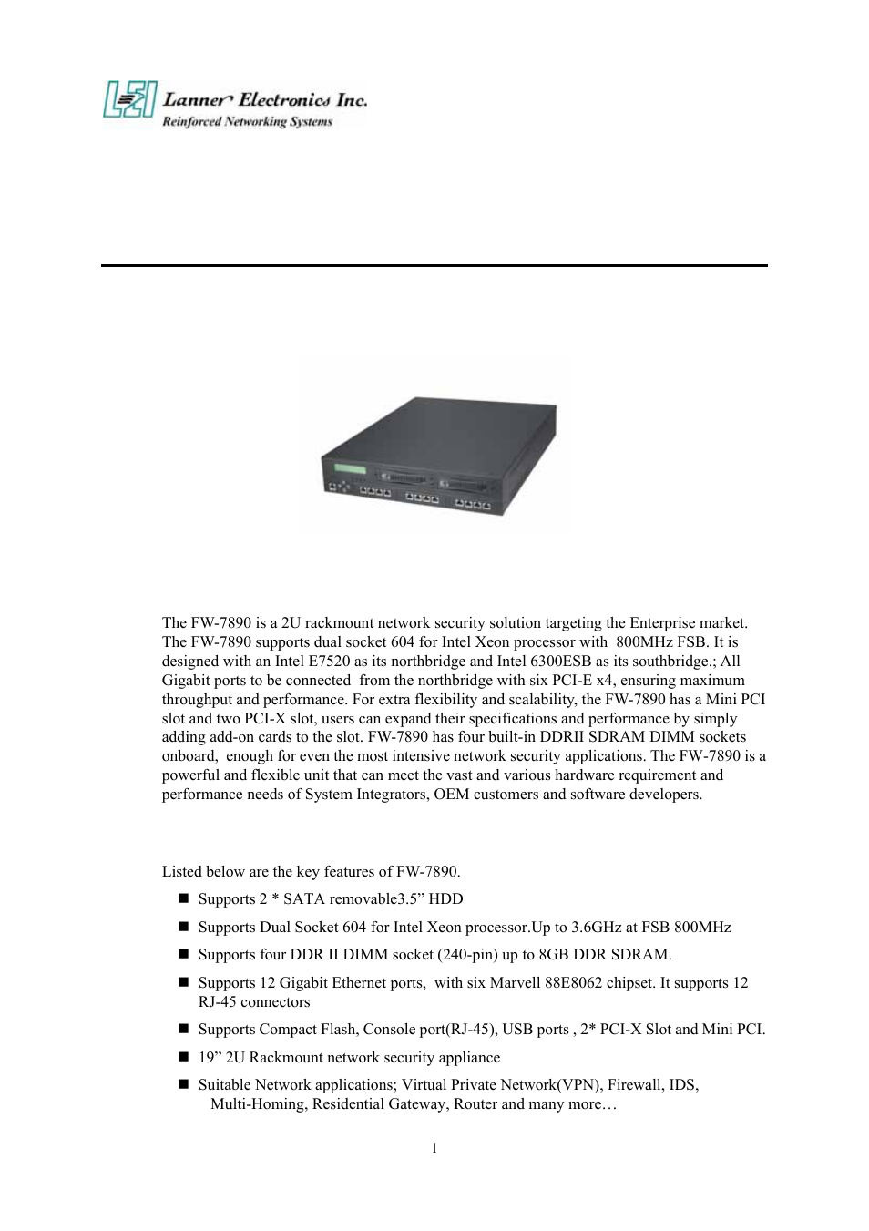 Getting started, 1 introduction | Lanner electronic FW-7890 User Manual | Page 8 / 56