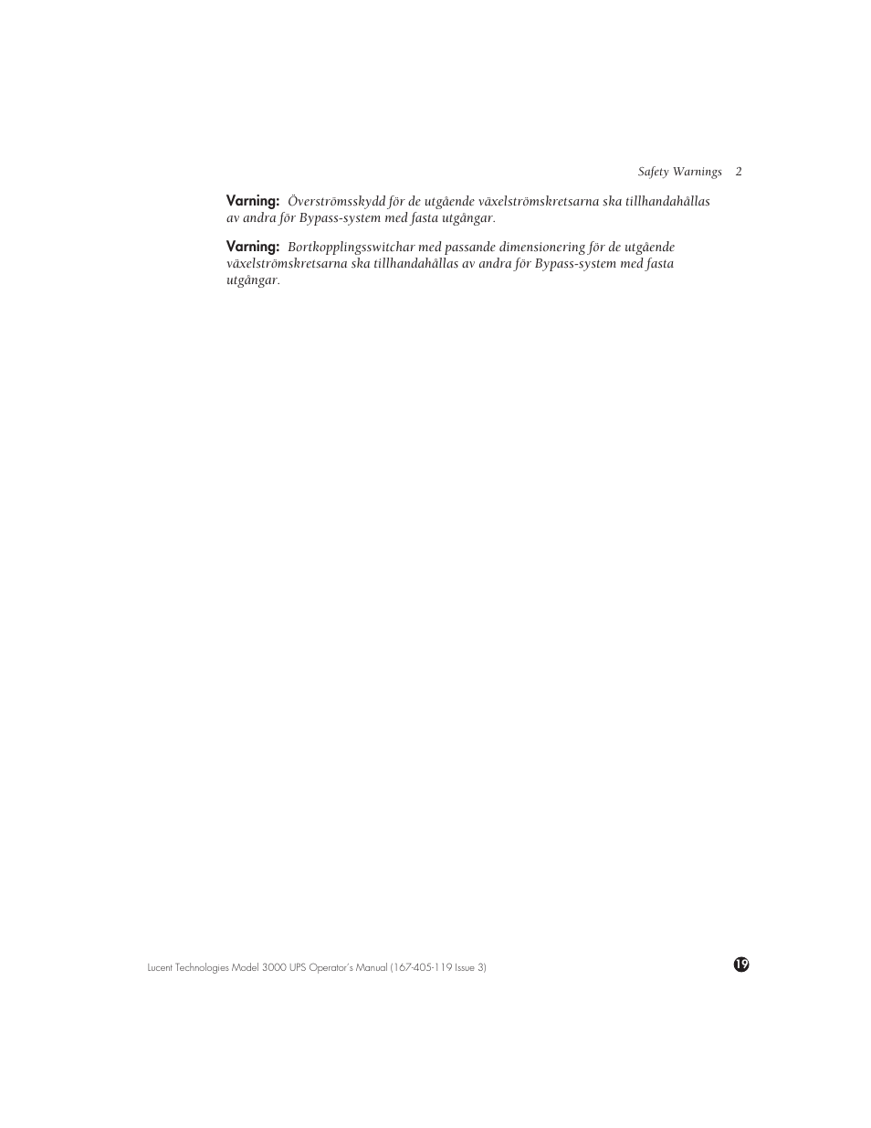 Lucent Technologies Uninterruptible Power Systems 3000 VA User Manual | Page 29 / 75