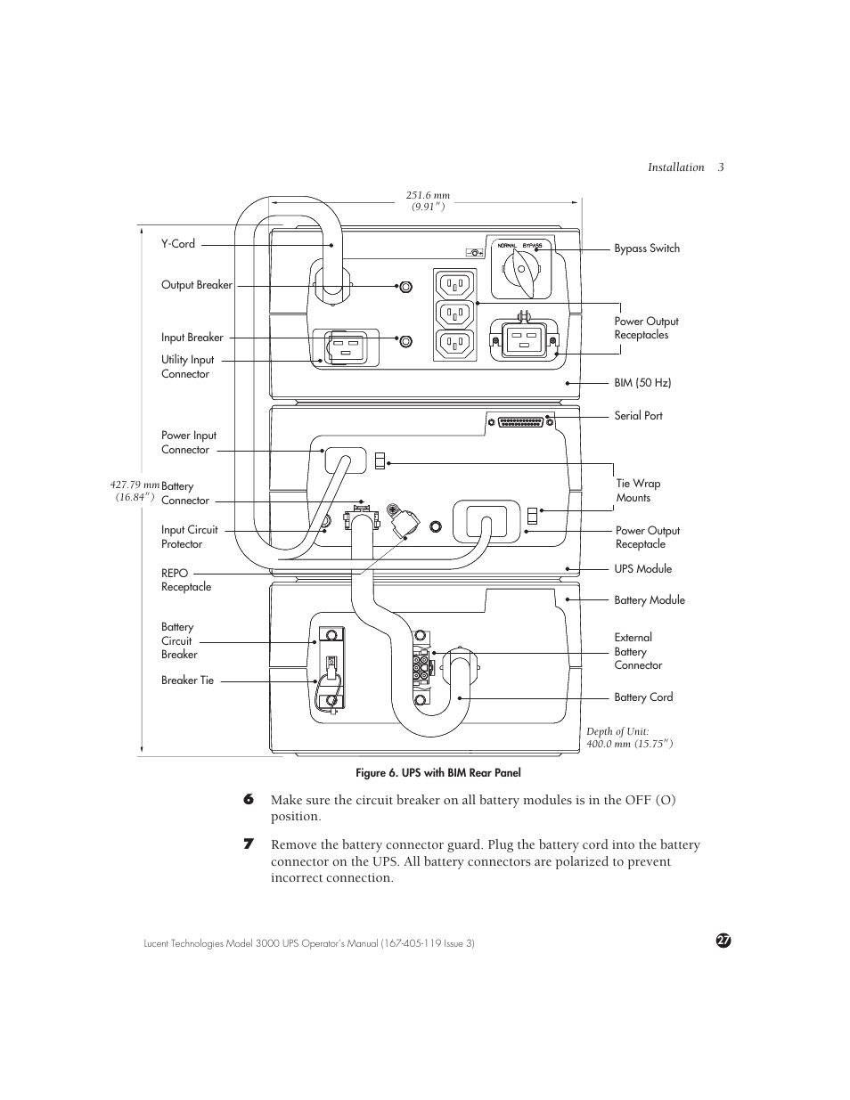 Lucent Technologies Uninterruptible Power Systems 3000 VA User Manual | Page 37 / 75