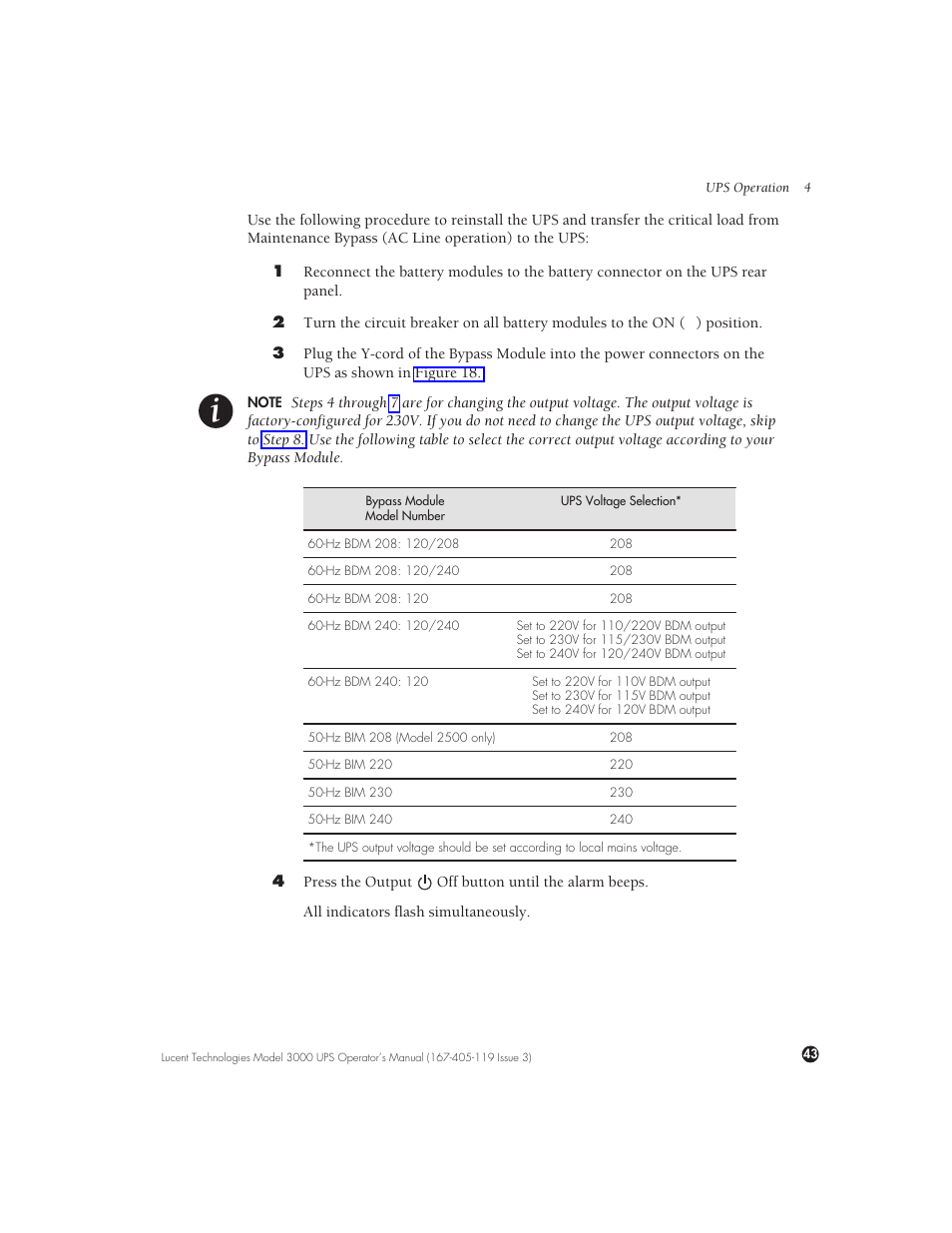 Lucent Technologies Uninterruptible Power Systems 3000 VA User Manual | Page 53 / 75