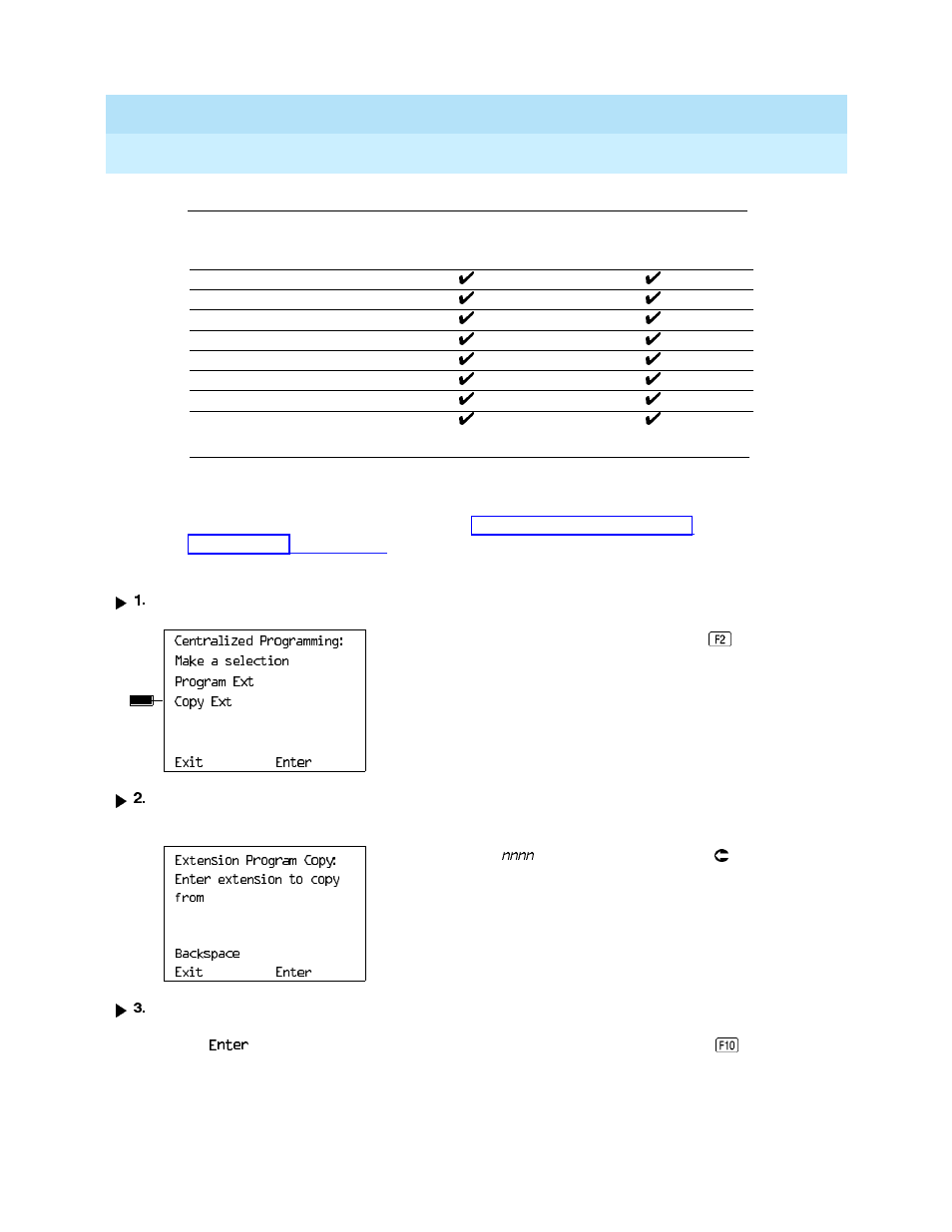 Features that can be copied: direct-line, Consoles only, Table 6–7 | Lucent Technologies MERLIN LEGEND 6 User Manual | Page 262 / 472