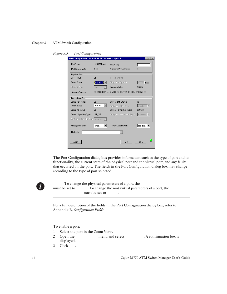 Enabling physical ports, Figure 3.3, Port configuration | Lucent Technologies M770 User Manual | Page 24 / 84