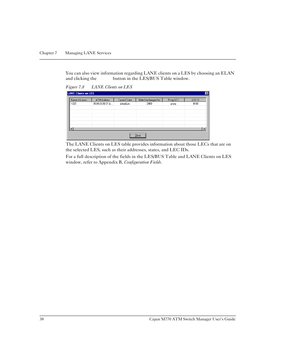 Viewing lane clients, Figure 7.8, Lane clients on les | Lucent Technologies M770 User Manual | Page 48 / 84