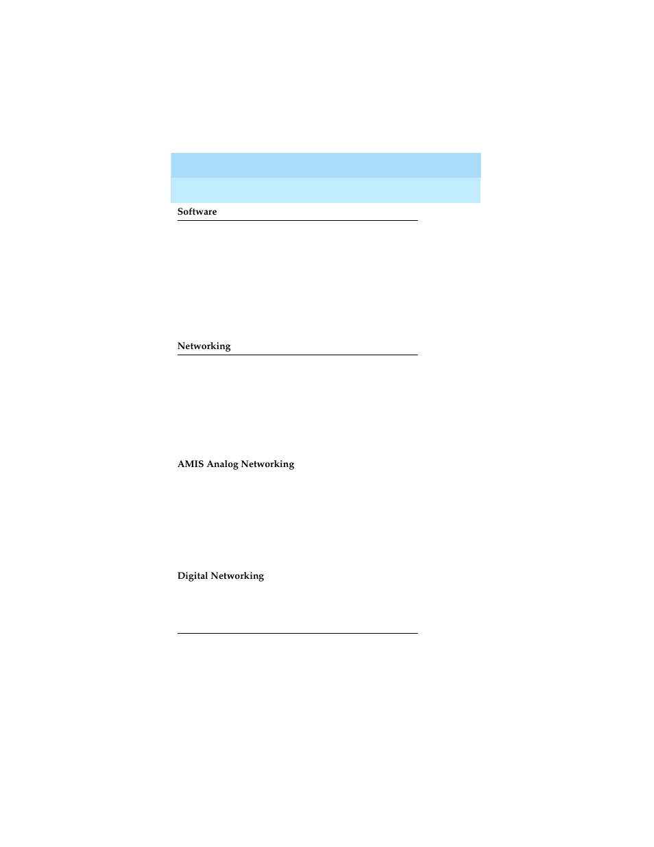 Software, Networking, Amis analog networking | Digital networking | Lucent Technologies Definity Audix System Release 4.0 User Manual | Page 19 / 72