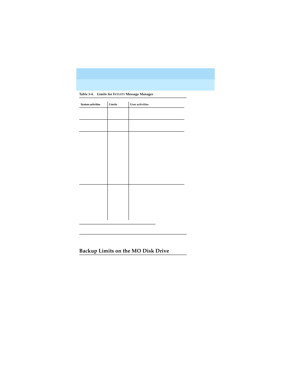Backup limits on the mo disk drive | Lucent Technologies Definity Audix System Release 4.0 User Manual | Page 36 / 72