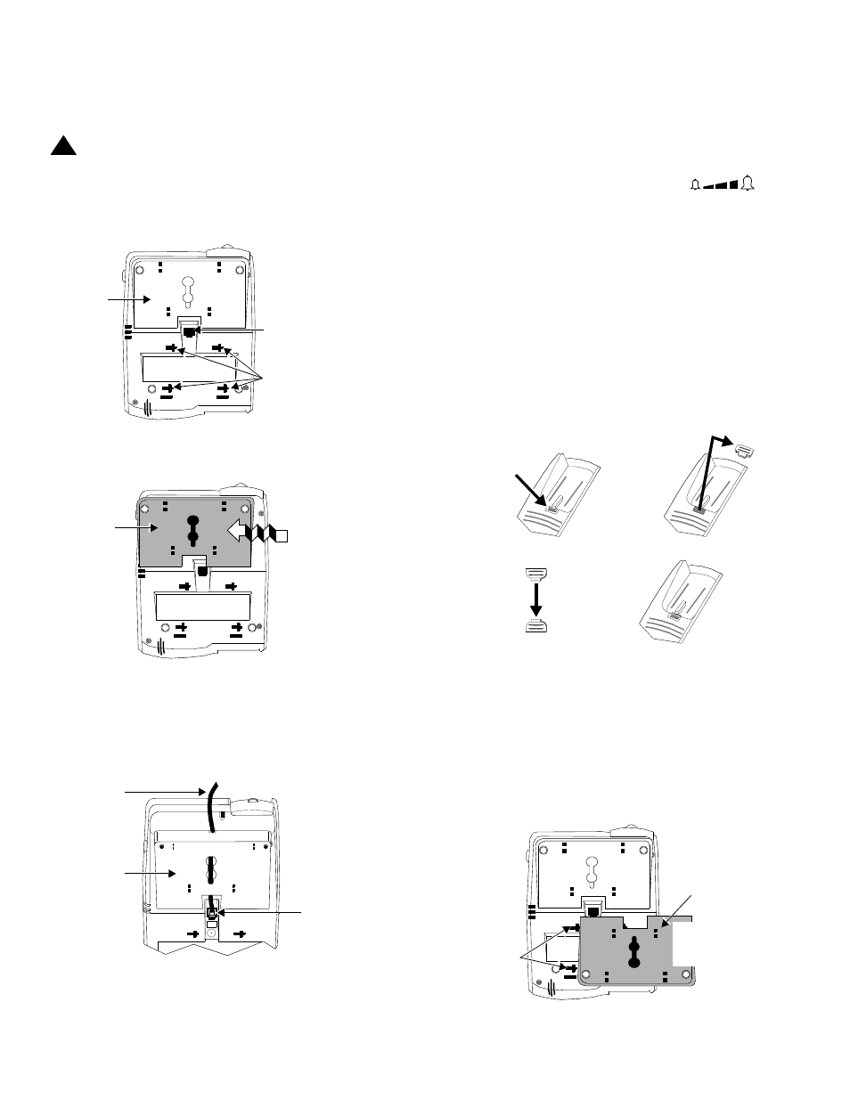 Installation, Table/desk installation, Wall installation | Warning | Lucent Technologies 6220 User Manual | Page 4 / 8