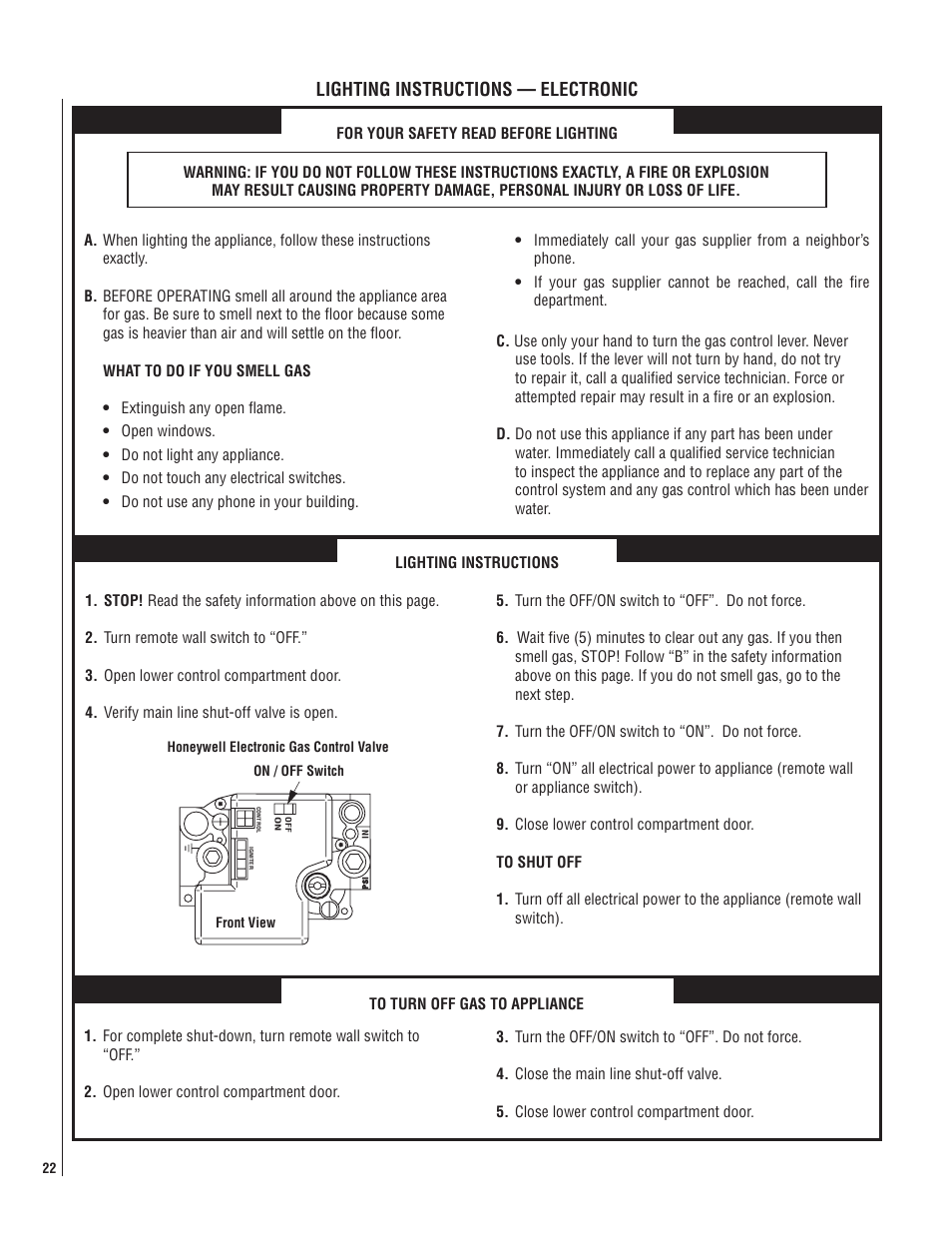 Lighting instructions — electronic | Lucent Technologies MPB-33 User Manual | Page 22 / 28
