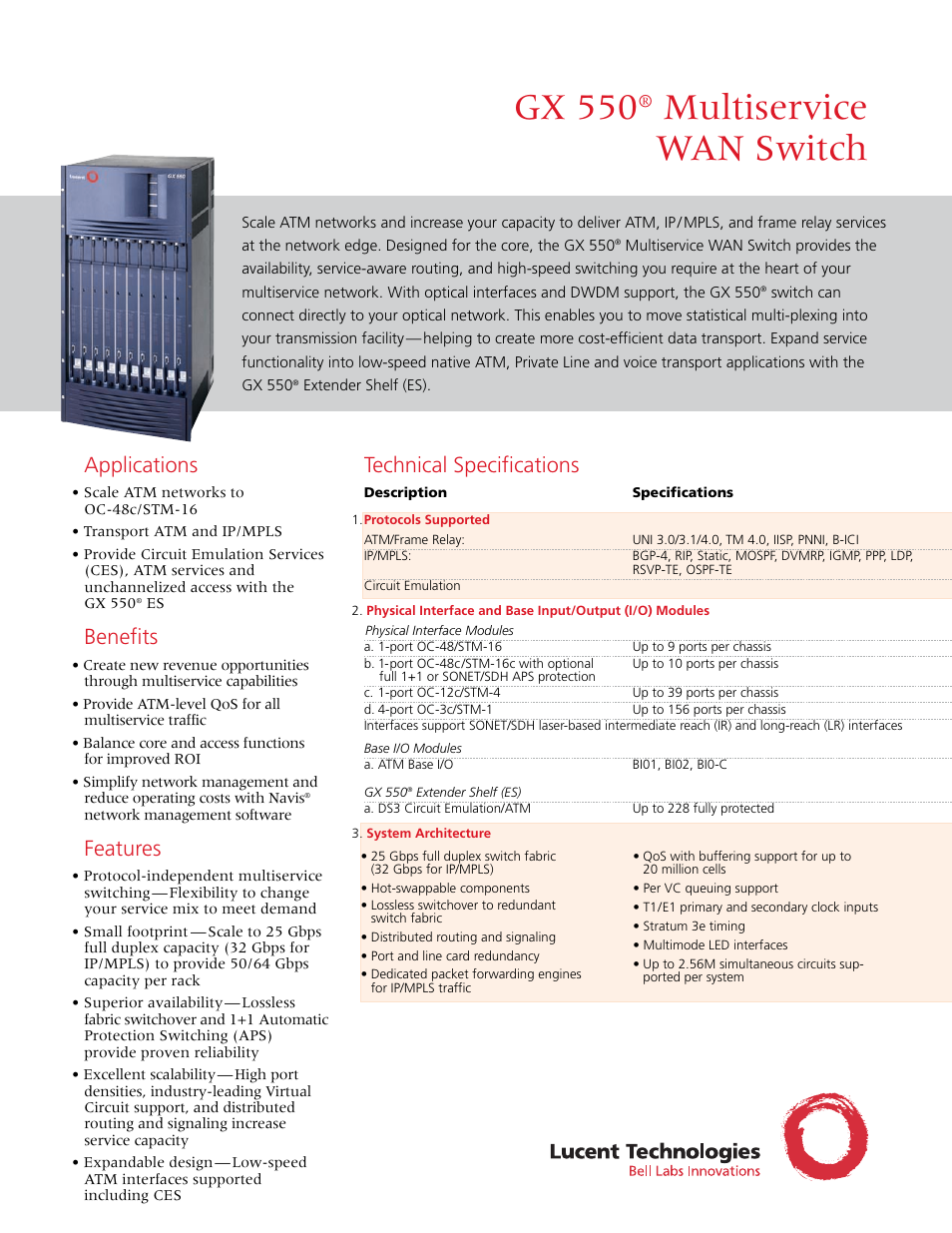 Lucent Technologies GX 550 User Manual | 2 pages