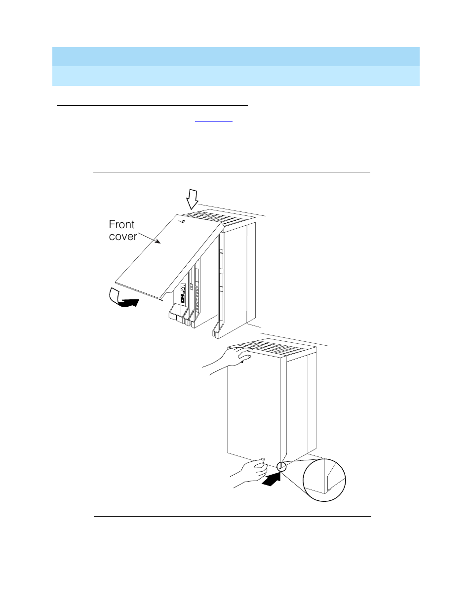 Installing the front cover, Front cover | Lucent Technologies MERLIN LEGEND 5 User Manual | Page 409 / 429