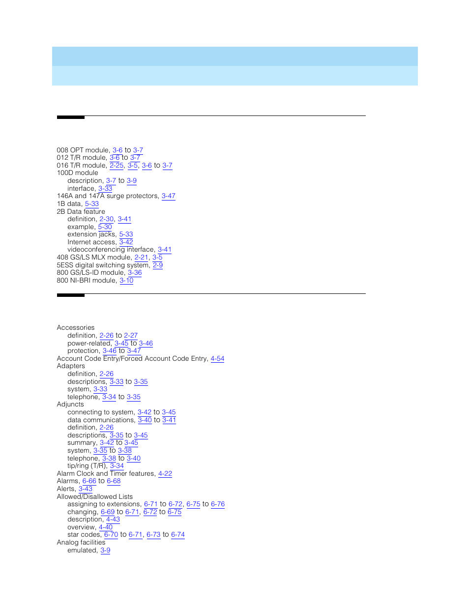 Index, Numerics | Lucent Technologies MERLIN LEGEND 5 User Manual | Page 410 / 429