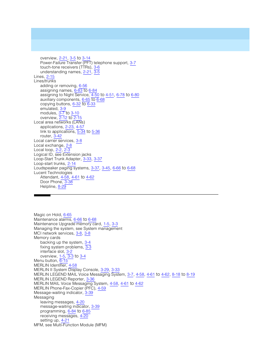 Lucent Technologies MERLIN LEGEND 5 User Manual | Page 419 / 429