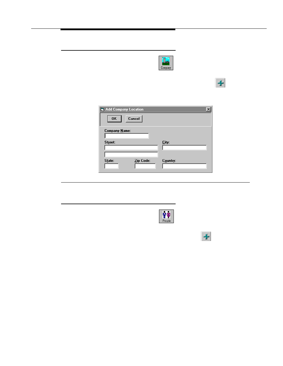 Adding a company, Adding a person | Lucent Technologies 6 User Manual | Page 31 / 58