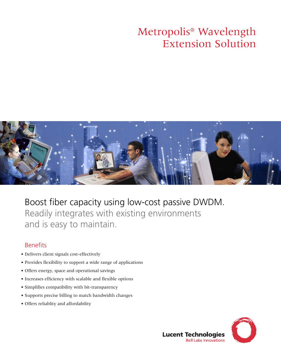 Lucent Technologies Wavelength Extension Solution Metropolis User Manual | 4 pages
