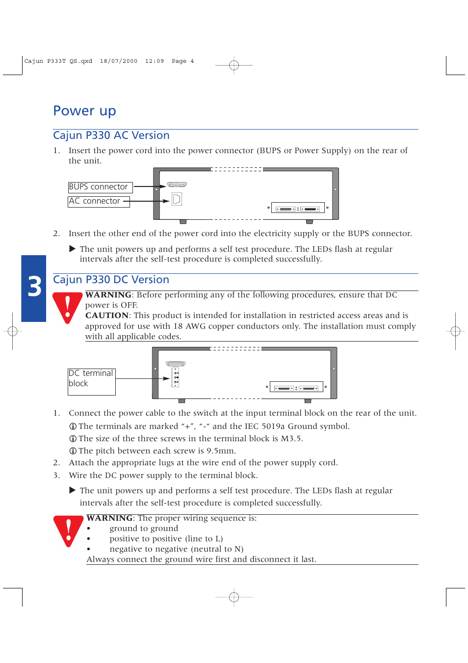 Power up | Lucent Technologies P333T User Manual | Page 4 / 12