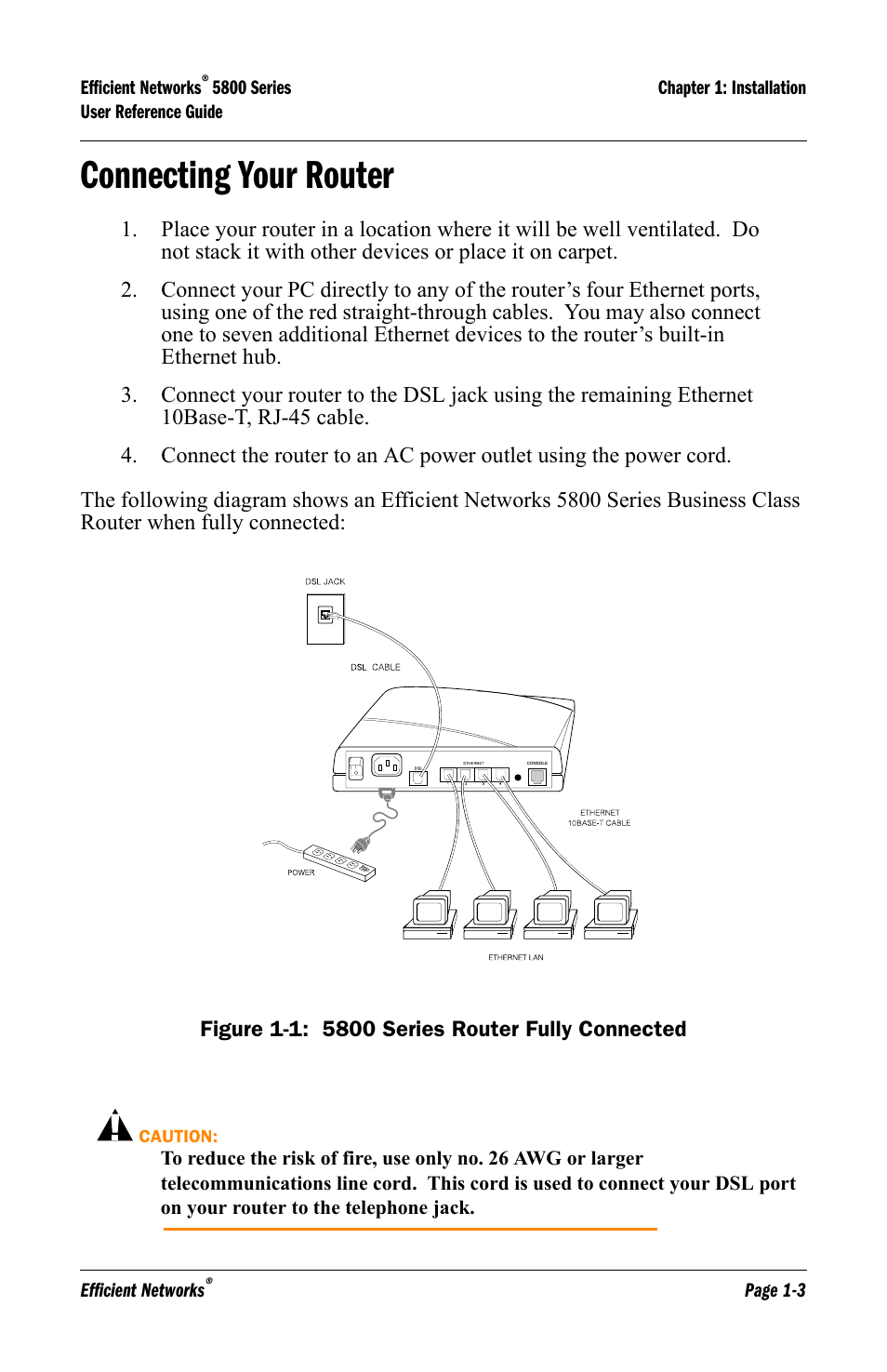 Connecting your router, Connecting your router -3 | Lucent Technologies 5800 Series User Manual | Page 11 / 88