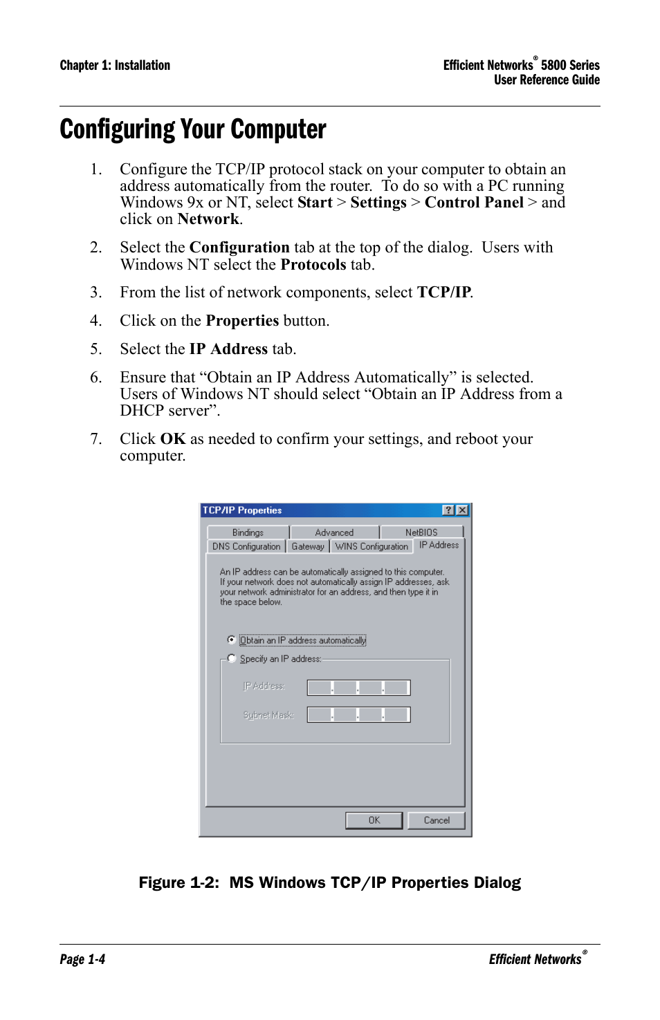 Configuring your computer, Configuring your computer -4 | Lucent Technologies 5800 Series User Manual | Page 12 / 88