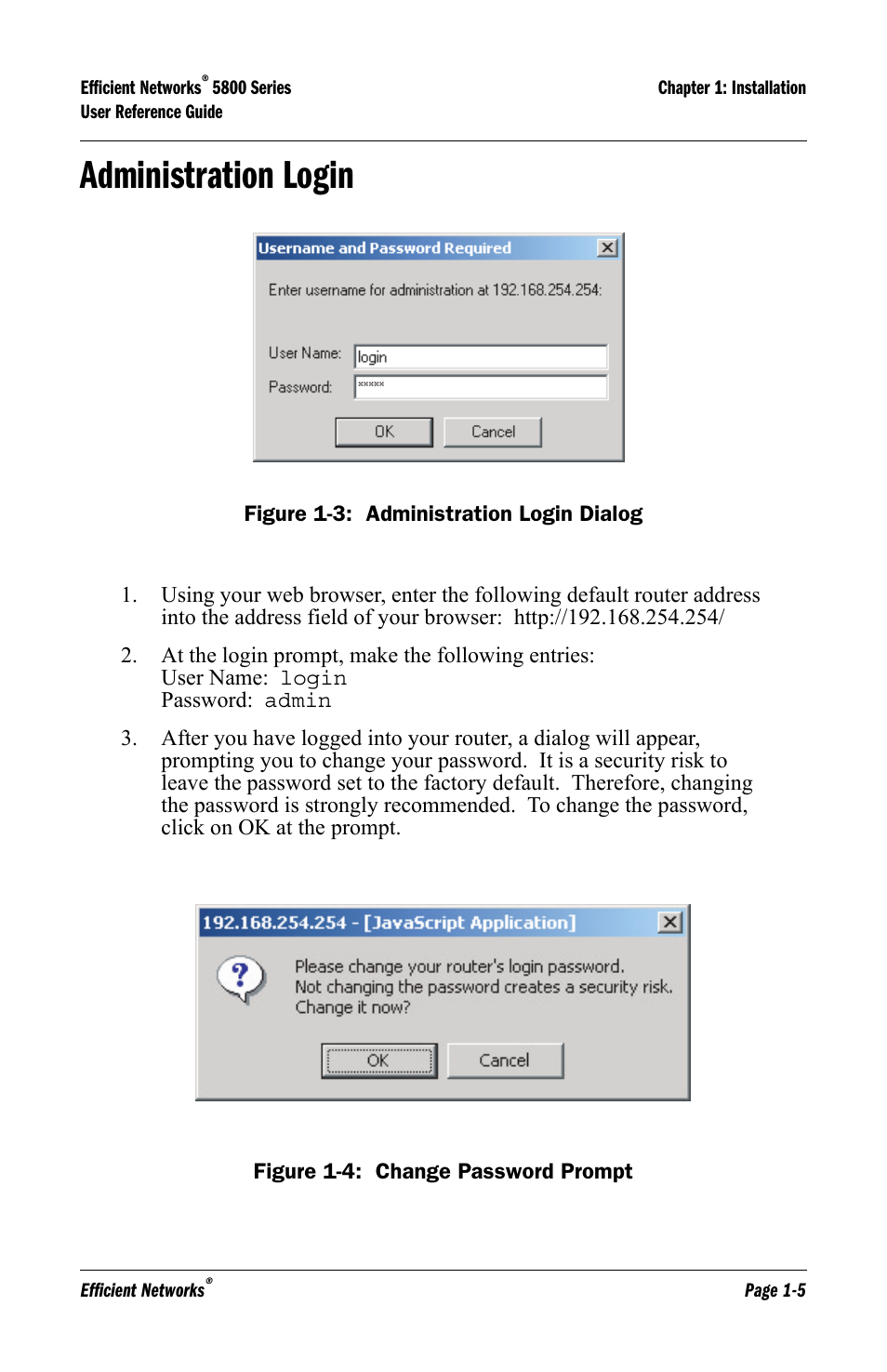 Administration login, Administration login -5 | Lucent Technologies 5800 Series User Manual | Page 13 / 88