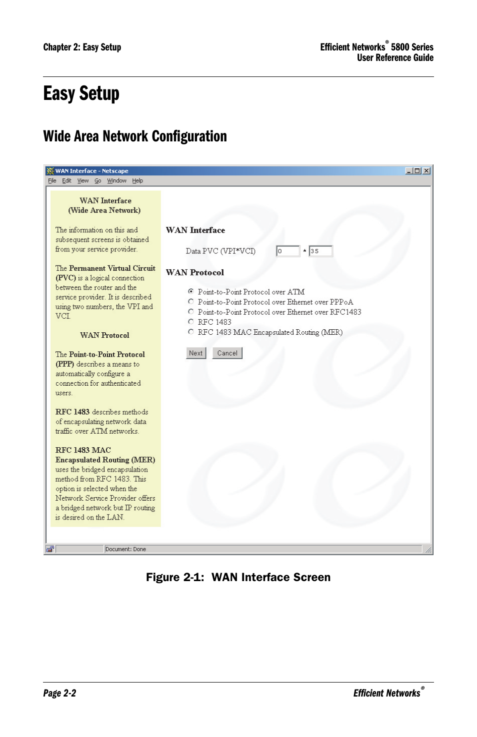 Easy setup, Wide area network configuration, Easy setup -2 | Wide area network configuration -2 | Lucent Technologies 5800 Series User Manual | Page 16 / 88