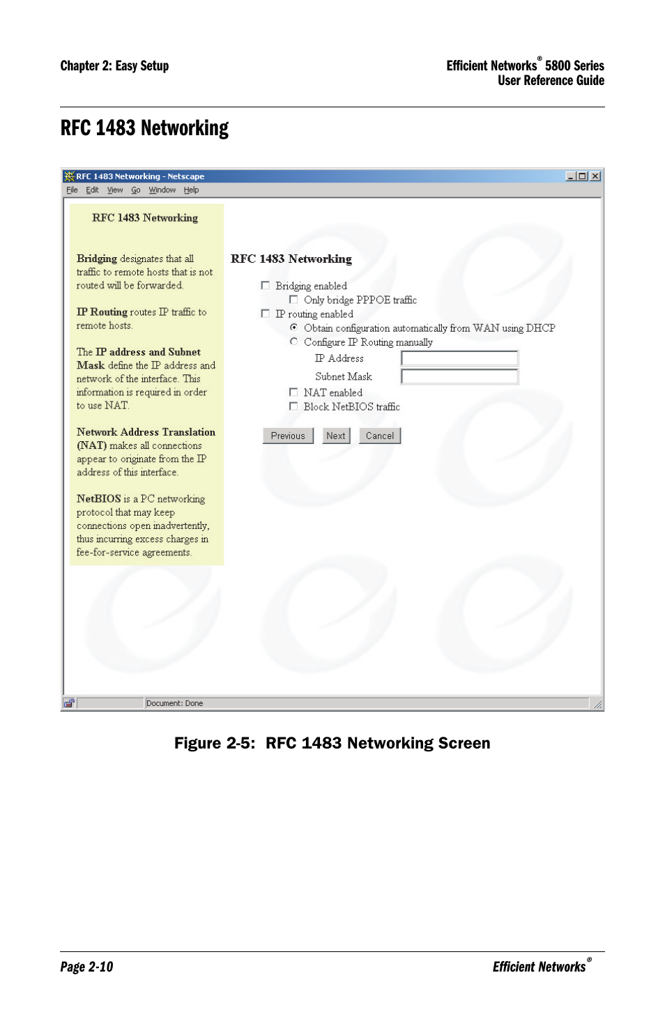 Rfc 1483 networking, Rfc 1483 networking -10 | Lucent Technologies 5800 Series User Manual | Page 24 / 88