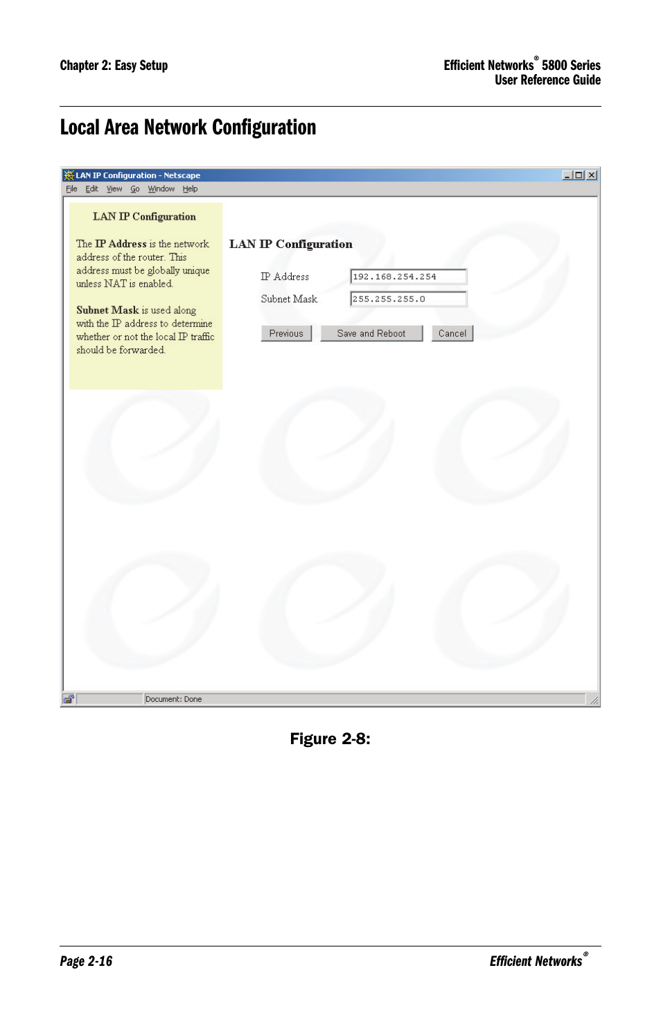 Local area network configuration, Local area network configuration -16 | Lucent Technologies 5800 Series User Manual | Page 30 / 88