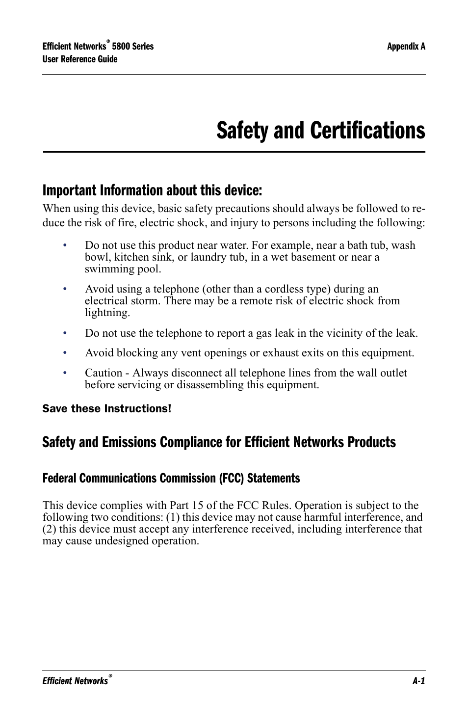Safety and certifications, Important information about this device, Federal communications commission (fcc) statements | Lucent Technologies 5800 Series User Manual | Page 67 / 88