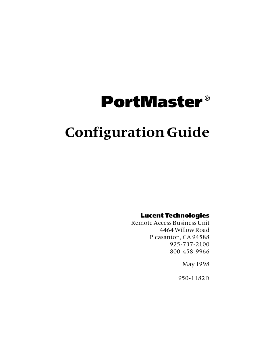 Lucent Technologies PortMaster User Manual | 364 pages