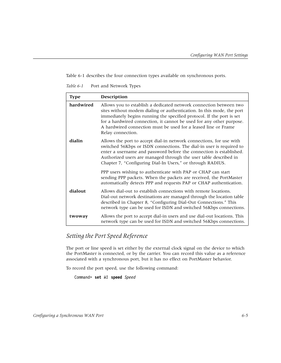 Setting the port speed reference | Lucent Technologies PortMaster User Manual | Page 107 / 364