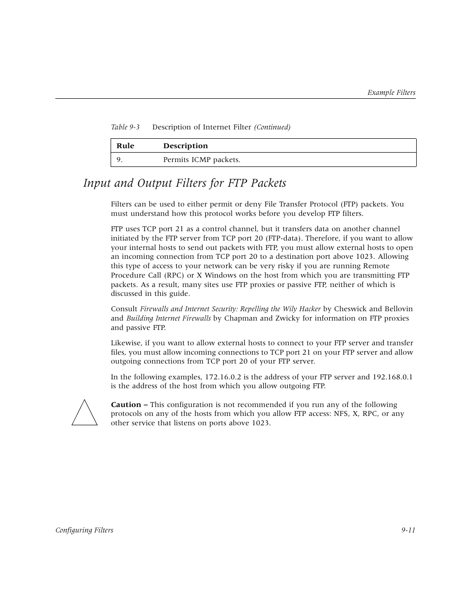 Input and output filters for ftp packets, Input and output filters for ftp packets -11 | Lucent Technologies PortMaster User Manual | Page 153 / 364