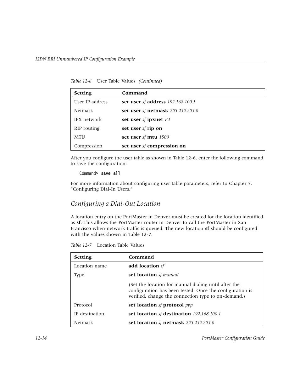 Configuring a dial-out location | Lucent Technologies PortMaster User Manual | Page 198 / 364
